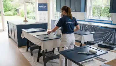 Professional cabinet painting in West Palm Beach FL kitchen by expert house painters