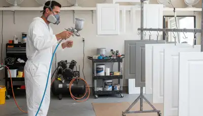Professional cabinet painting process in West Palm Beach FL with smooth, durable kitchen finish