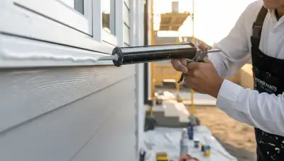 Professional caulking and sealing on West Palm Beach FL home exterior by expert painting contractors