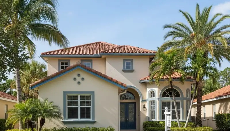 Finished exterior house painting in West Palm Beach FL with smooth, durable, weather-resistant finish