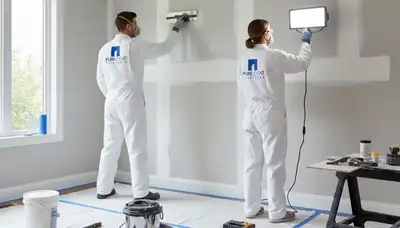 Professional drywall repair restoring smooth walls in West Palm Beach FL home interior