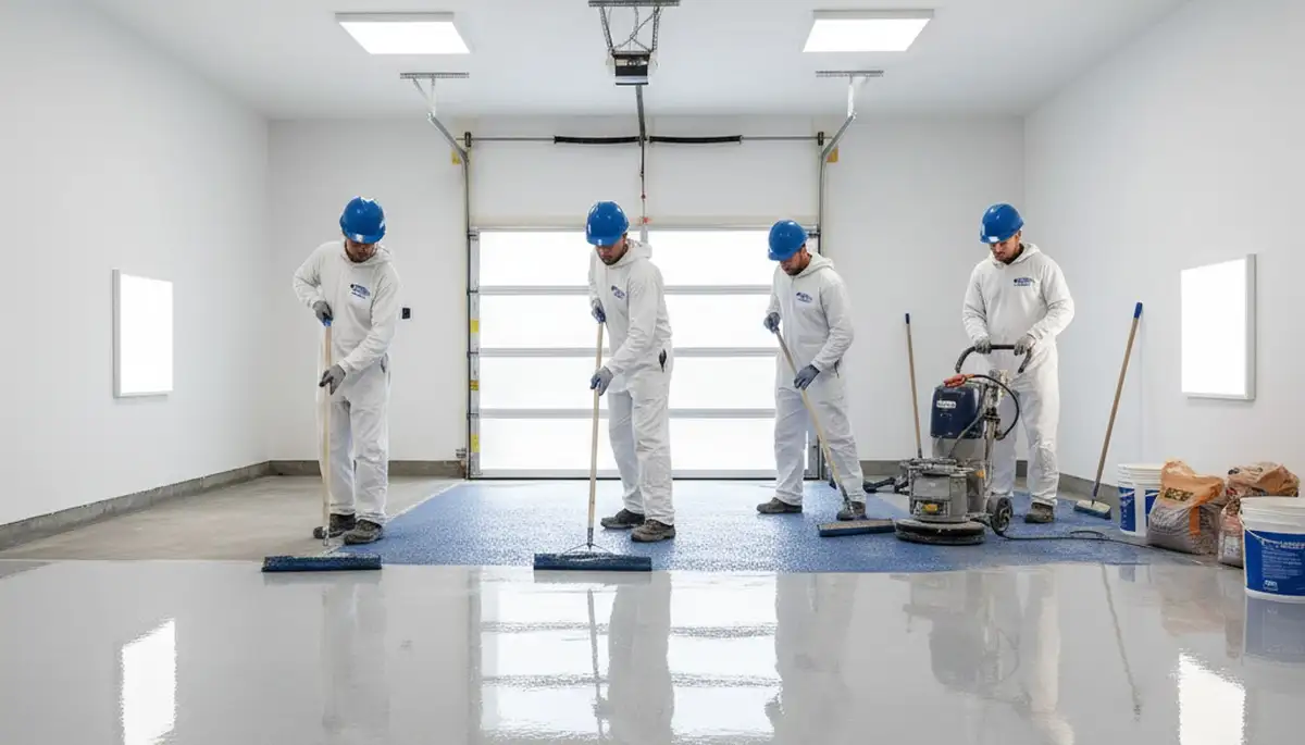 Epoxy garage floor coating in West Palm Beach FL by local painting contractors for durable finish