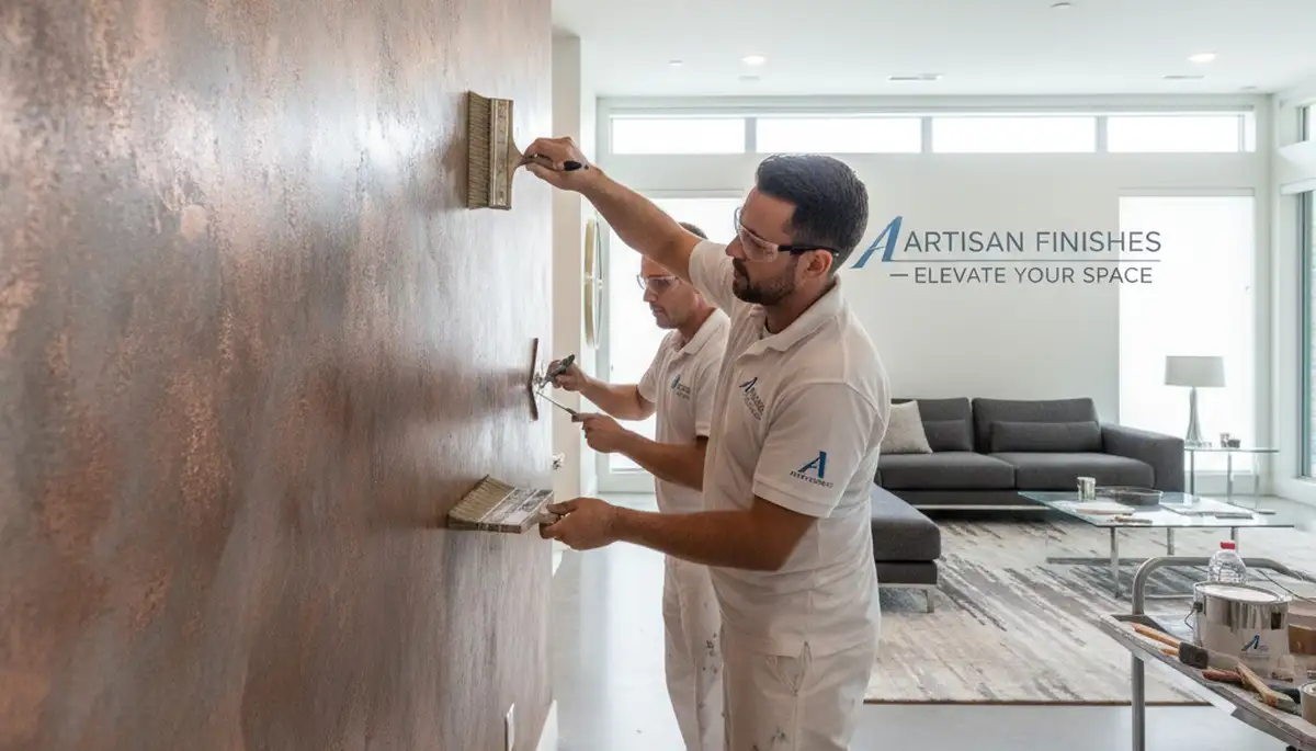 Faux painting finish on coastal home interior by painting contractors in West Palm Beach, FL