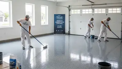 Professional epoxy garage floor coating in West Palm Beach FL by expert painting contractors