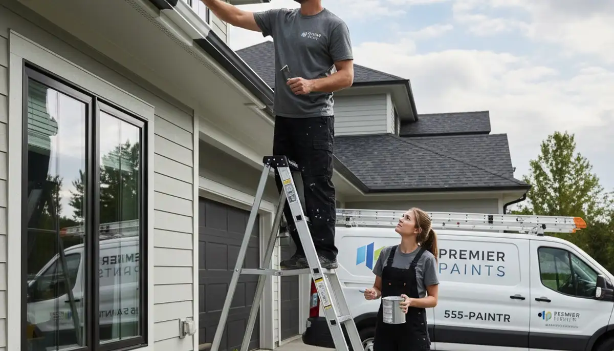 Professional gutter painting on coastal home in West Palm Beach, FL by expert house painters