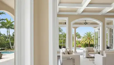 Professional interior trim painting with clean lines and detailed finish in West Palm Beach, FL home