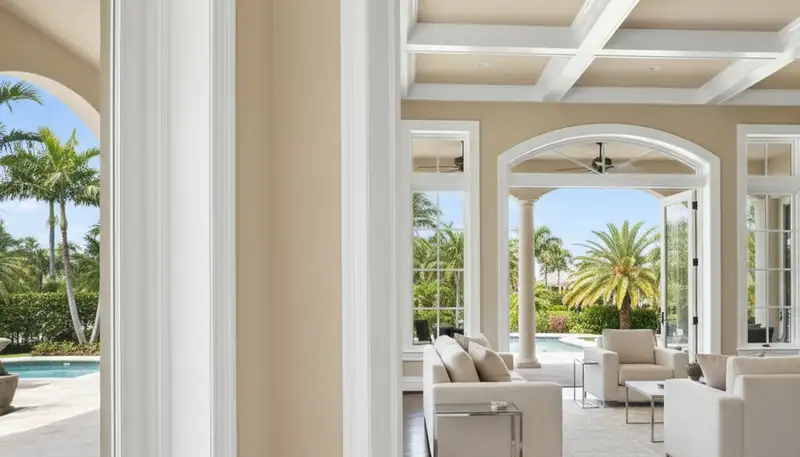 Professional interior trim painting with clean lines and detailed finish in West Palm Beach, FL home