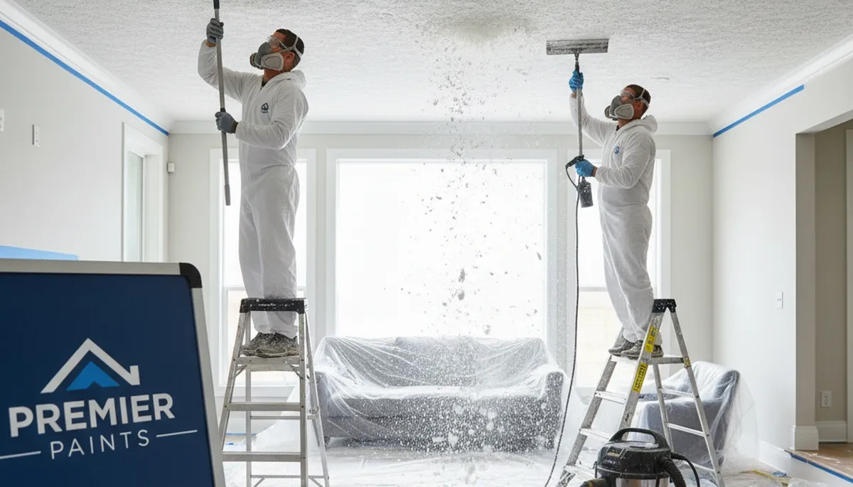 Professional popcorn ceiling removal in West Palm Beach FL by local house painting experts