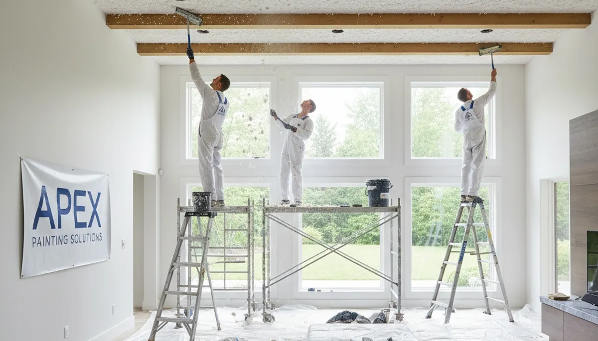 Professional popcorn ceiling removal by house painters in West Palm Beach FL for smooth modern finish