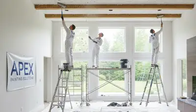 Professional popcorn ceiling removal by house painters in West Palm Beach FL for smooth modern finish