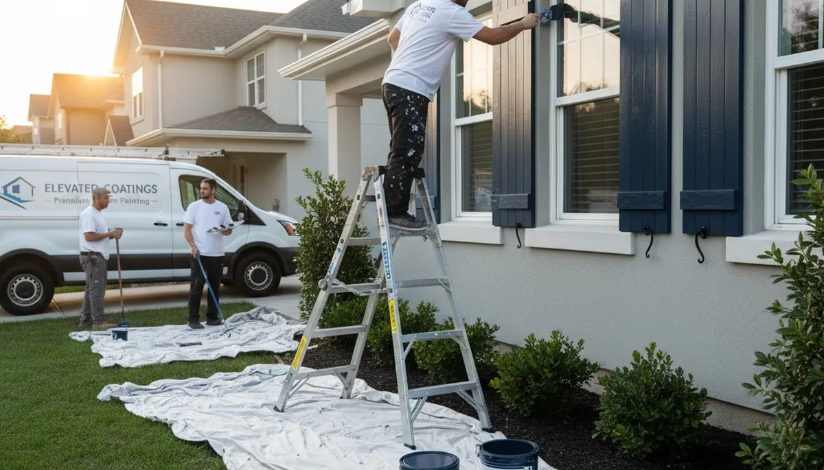 Professional shutter painting by house painters in West Palm Beach, FL for lasting coastal protection