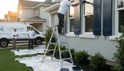 Professional shutter painting by house painters in West Palm Beach, FL for lasting coastal protection
