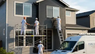 Professional siding painting on coastal home in West Palm Beach, FL by expert house painters