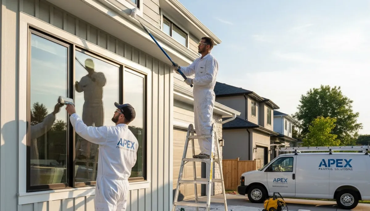 Professional trim and fascia painting on coastal home in West Palm Beach, FL