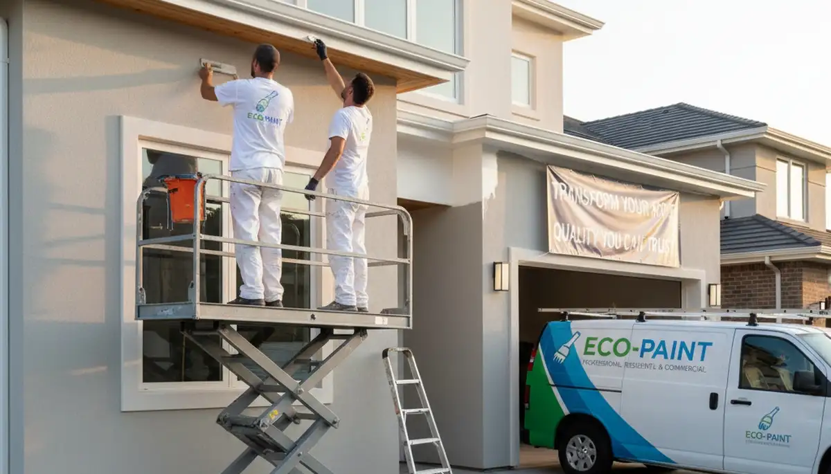Professional trim and fascia painting on coastal home in West Palm Beach, FL