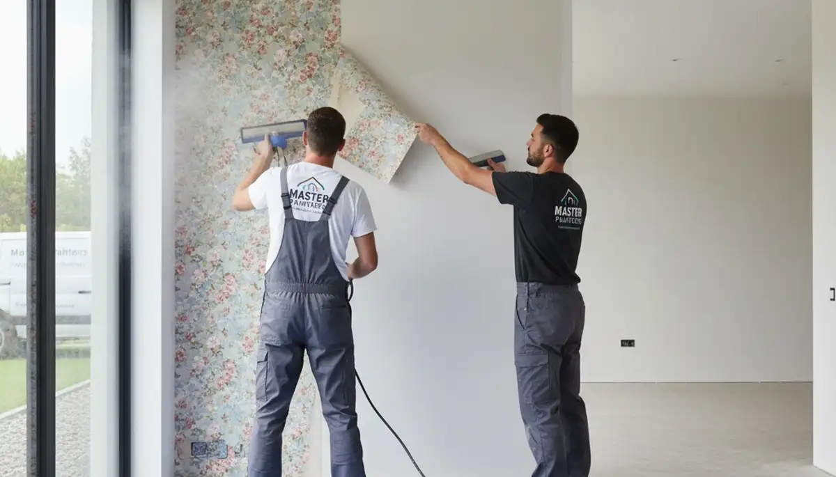 Professional wallpaper removal in West Palm Beach FL by expert house painters stripping old wall coverings