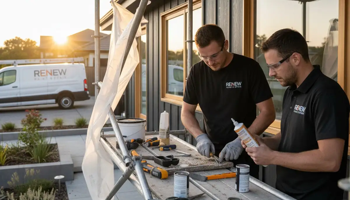 Wood rot repair on exterior siding by house painters in West Palm Beach, FL